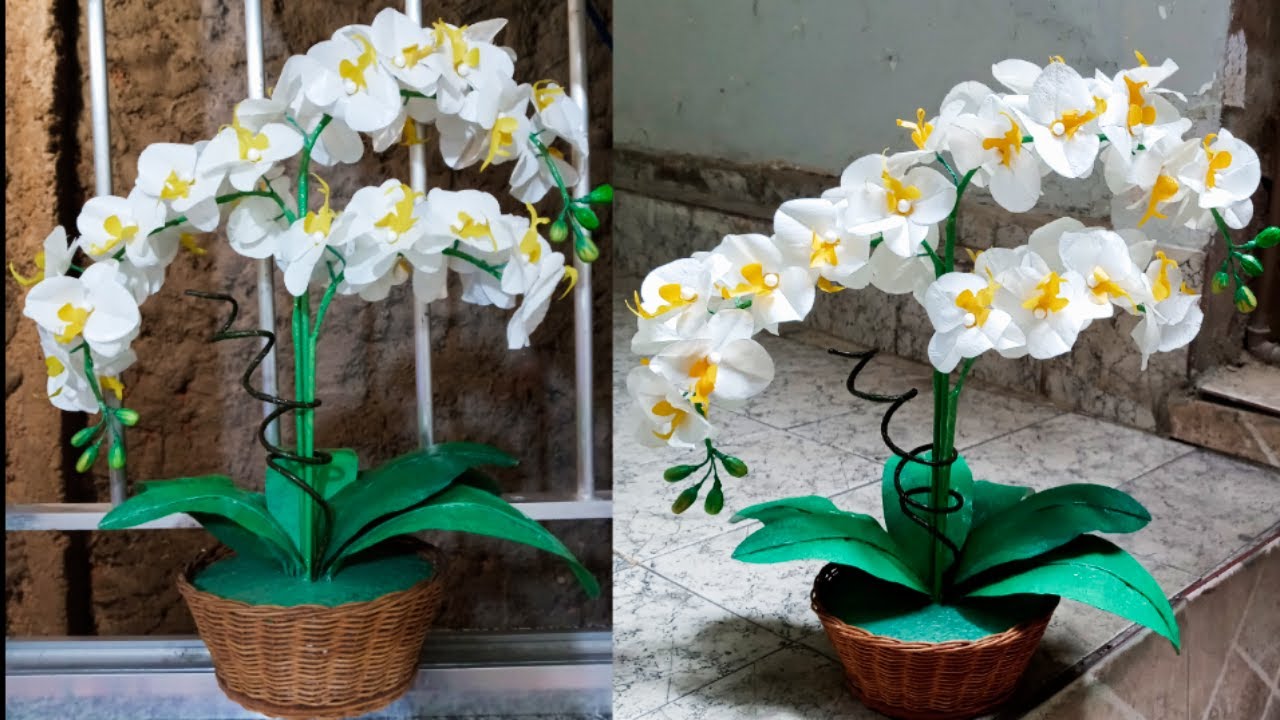 Como Fazer FLORES com  SACOLAS PLÁSTICAS ( Flor de Orquídeas) 🌸