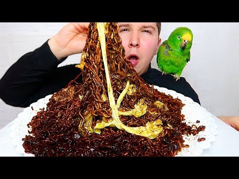SPICY CHEESY VOLCANO BLACK BEAN NOODLES • Mukbang & Recipe