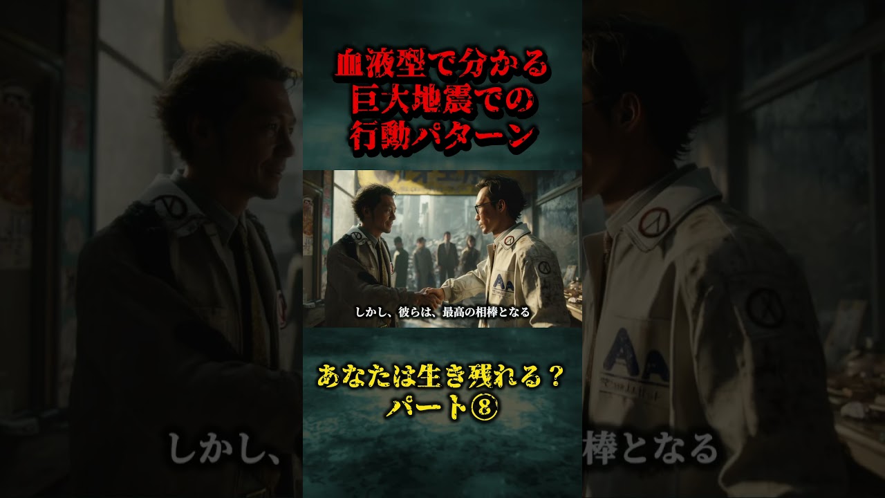 血液型で分かる巨大地震での行動パターン⑧ #血液型 #性格 #地震 #災害