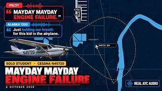 (INTENSE)MAYDAY! Solo Student Pilot's Engine Fails - Airliner Pilots "Holding Our Breath"