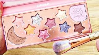 Slime Coloring with Makeup! Mixing Chinese Cute Eyeshadow Palette & Pink Makeup into Clear Slime!