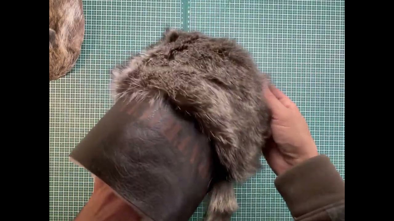 TRAPPER HAT COONSKIN LEATHER & FLEECE