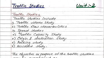 Unit:2 | Traffic Studies | Method to obtain Speed Studies | Transportation Eng 2nd | Prashant YT |