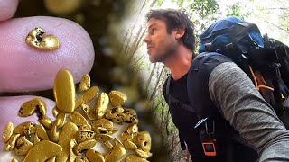 Metal detecting the large gold deposits buried on the banks of the river bends!! screenshot 5