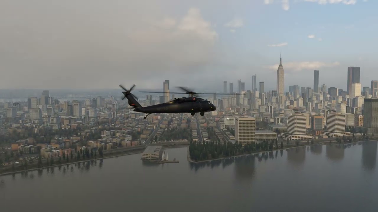 Вертолёт UH60M Blackhawk — VIP-версия в X-Plane 12, маршрут от Манхэттенского вертодрома до 34-й ...