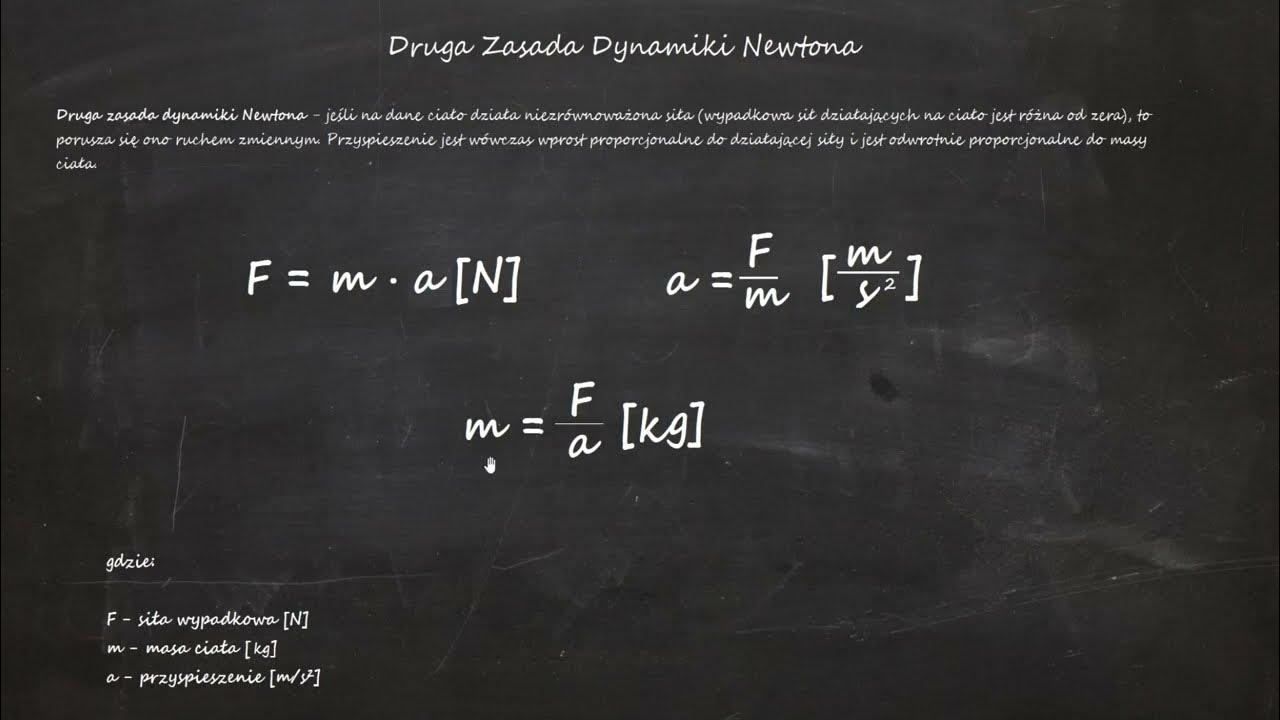 Druga Zasada Dynamiki Newtona Wzory Druga zasada dynamiki Newtona. Omówienie wzorów + zadania. Dynamika