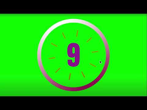 18 seconds countdown timer with number display & with Alarm 🔔  | Greenscreen | copyright free