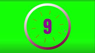 18 seconds countdown timer with number display & with Alarm 🔔  | Greenscreen | copyright free