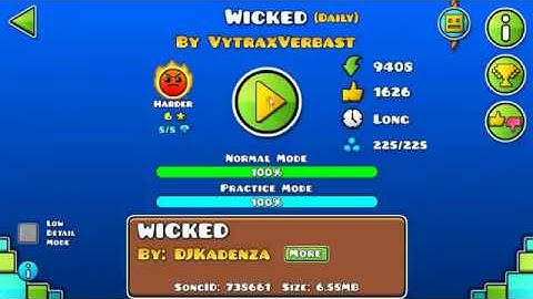 [GD] WICKED BY VYTRAXVERBAST (DAILY LEVEL) | GEOMETRY DASH 2.11