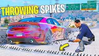 Using Spike Strips To Stop High Speed Police Chase in GTA 5 RP