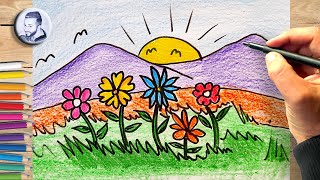 Comment dessiner un paysage de printemps