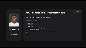 how create multiple constructor in java  | JAVA TUTORIAL |