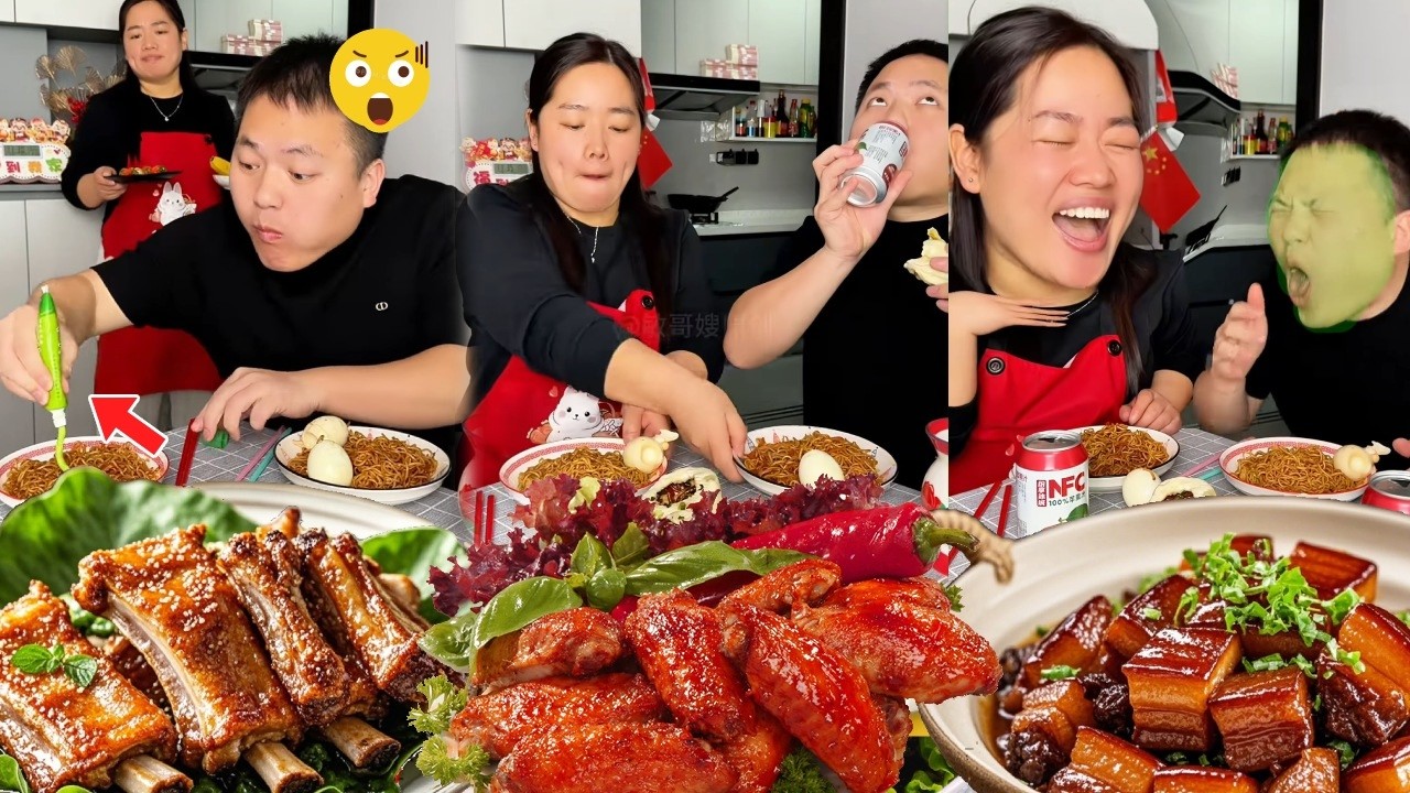 蠢老公吃光我的鸡蛋还在面条里放芥末食盐整蛊我，大女人从不服输臭男人你完了，最后老公自作自受辣得直蹦跶