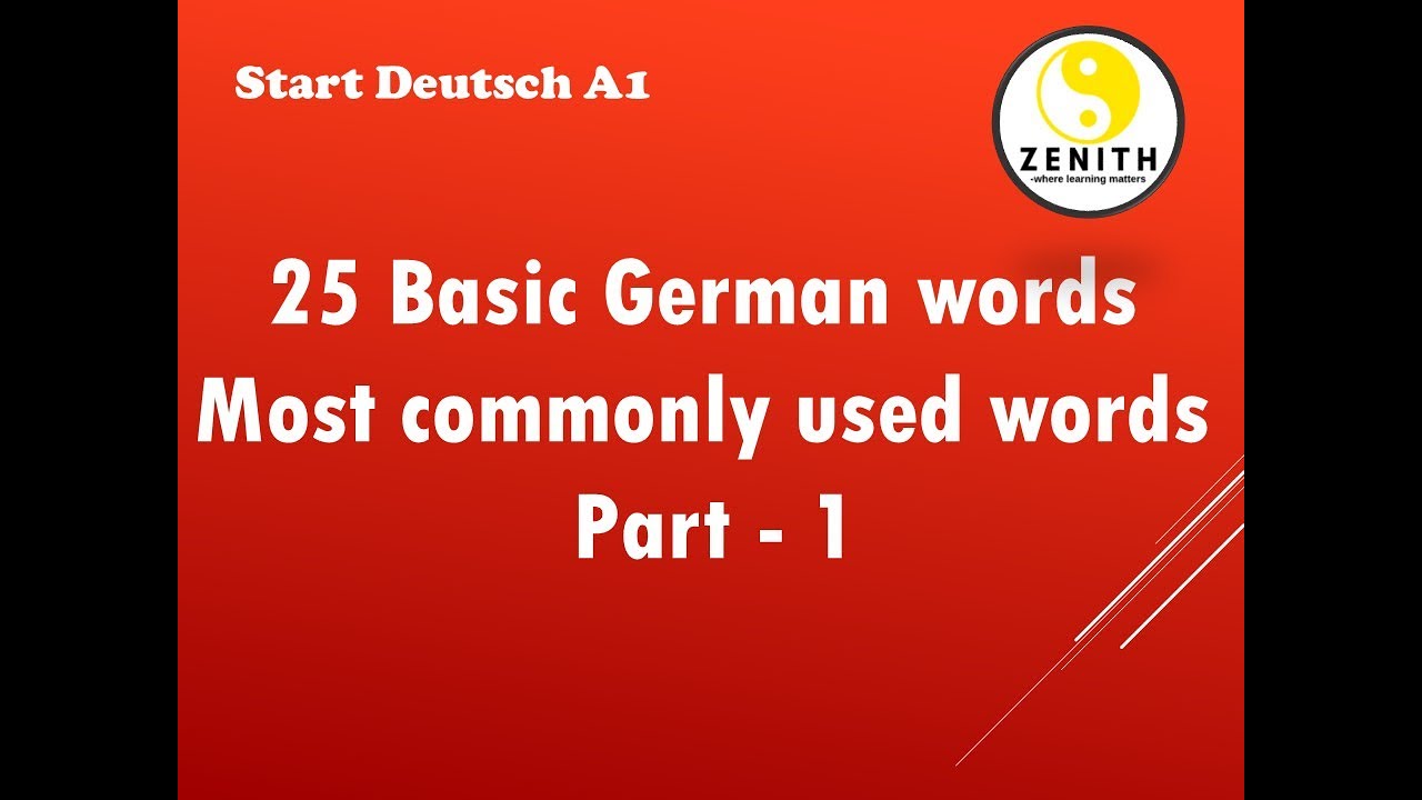 Learn German Most Common Words in German German Vocabulary for