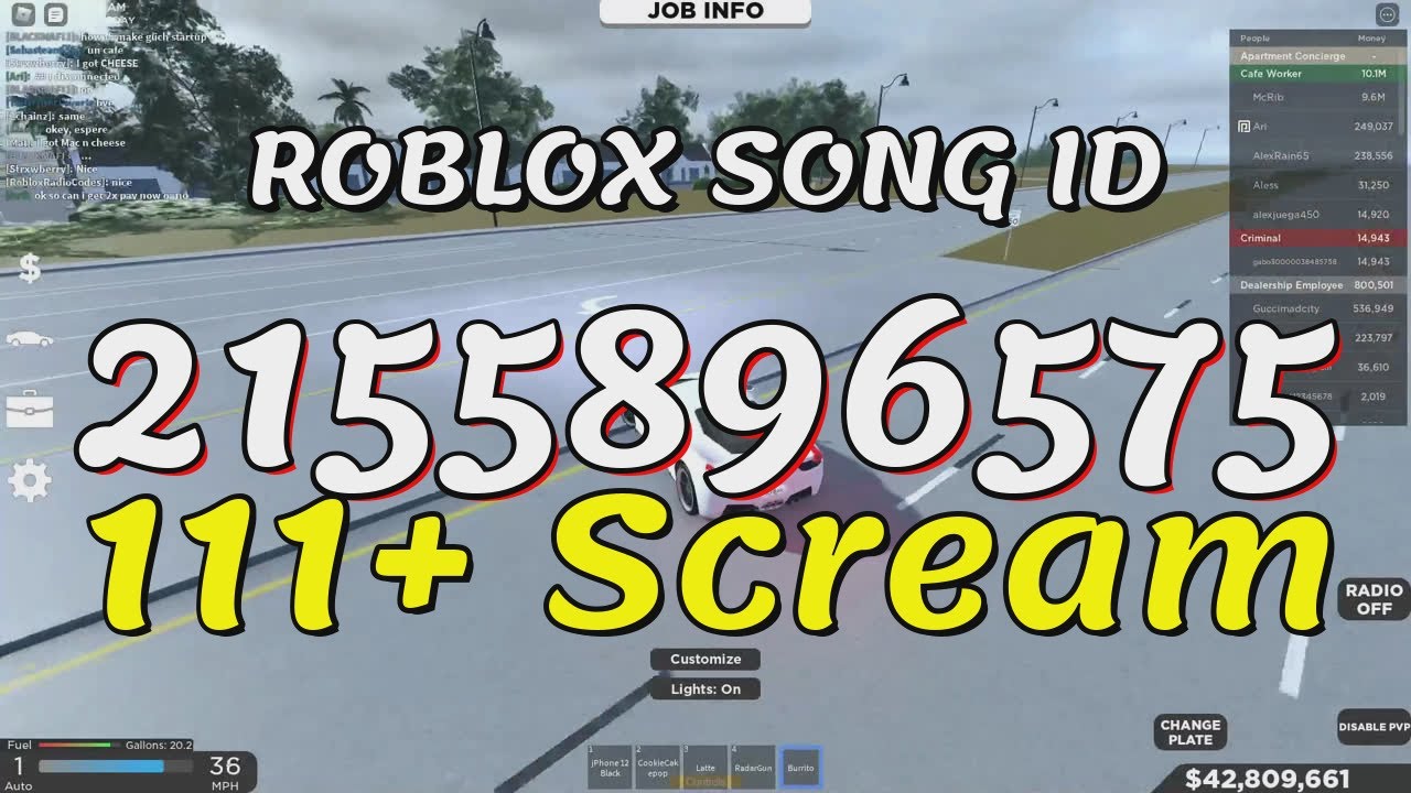 111 Scream Roblox Song IDs Codes YouTube