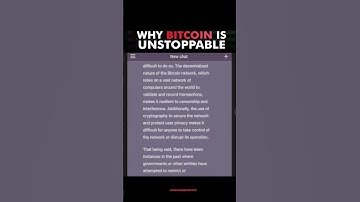 ChatGPT says Why Bitcoin is Unstoppable ! #bitcoin #chatgpt