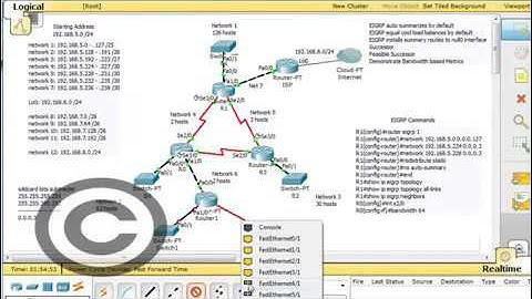 Cisco CCNA LAN Switching and Wireless Tutorial 18 Subnet and configure EIGRP for beginners