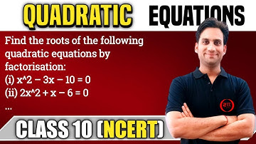 Find the roots of the following quadratic equations by factorization:(i) x^2 – 3x – 10 = 0 (ii) 2x^2