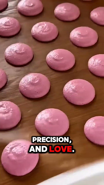 “Perfect Pink Macarons Rising in the Oven 💕✨ #shorts”