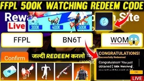 FFPL REDEEM CODE TODAY🤩 | HOW TO GET SKY CRYSTAL TOKEN IN FREE FIRE 🛑| 500K LIVE WATCHING REWARDS🥳