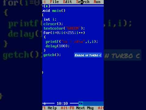 unexpected error in turbo c Program