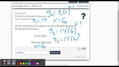 DeltaMath: Arithmetic and Geometric Sequences (Geometric Example)