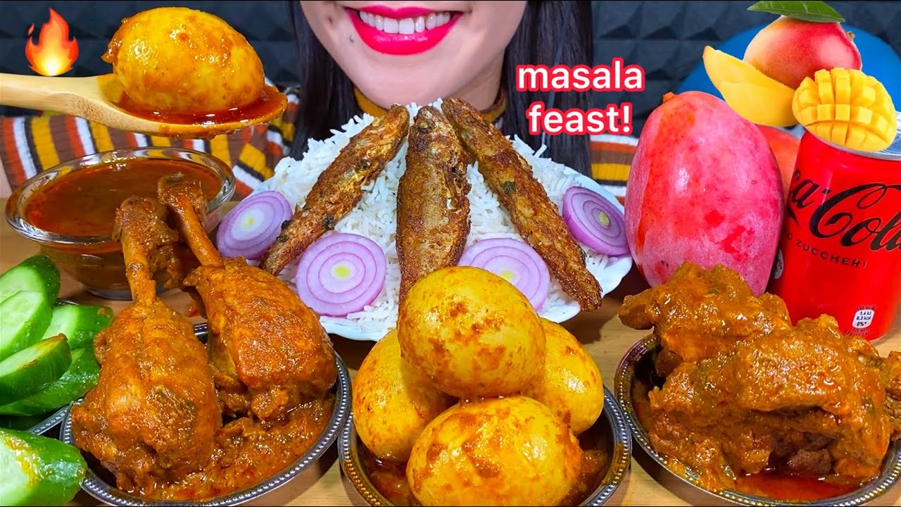 ASMR CHICKEN MASALA, MUTTON MASALA, EGG MASALA, FISH FRY MASALA MASSIVE
