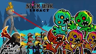 Лазерная ПУШКА против ЗОМБИ! 30+ НОЧЕЙ СТРАХА в стикмен игре Stick war Legacy Зомби режим