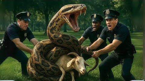 Brave Police Face GIANT PYTHON in EPIC Battle to Save Mother Goat