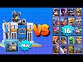 Torre de coronas nivel min vs todas las cartas al 16  clash royale