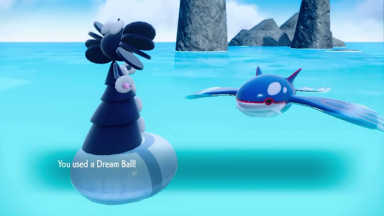 Pokémon Violet - Catching Kyogre in a Dream Ball (After Many Failed Attempts)