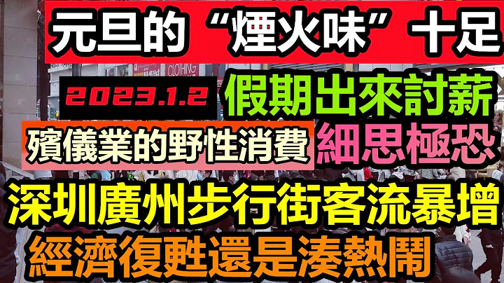 元旦假期广州深圳步行街客流惊人，这是经济复苏还是凑热闹？|各地“烟火味”十足专家的话真的能信吗|经济复苏，野性消费？|新年假期大陆人在欢呼中度过|#元旦烟火晚会#新年倒数#大陆跨年晚会 - 天天要闻
