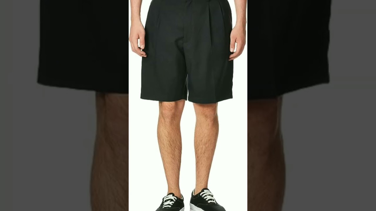 PGA TOUR Men's Double Pleat Golf Short with Active Waistband, 9" Inseam