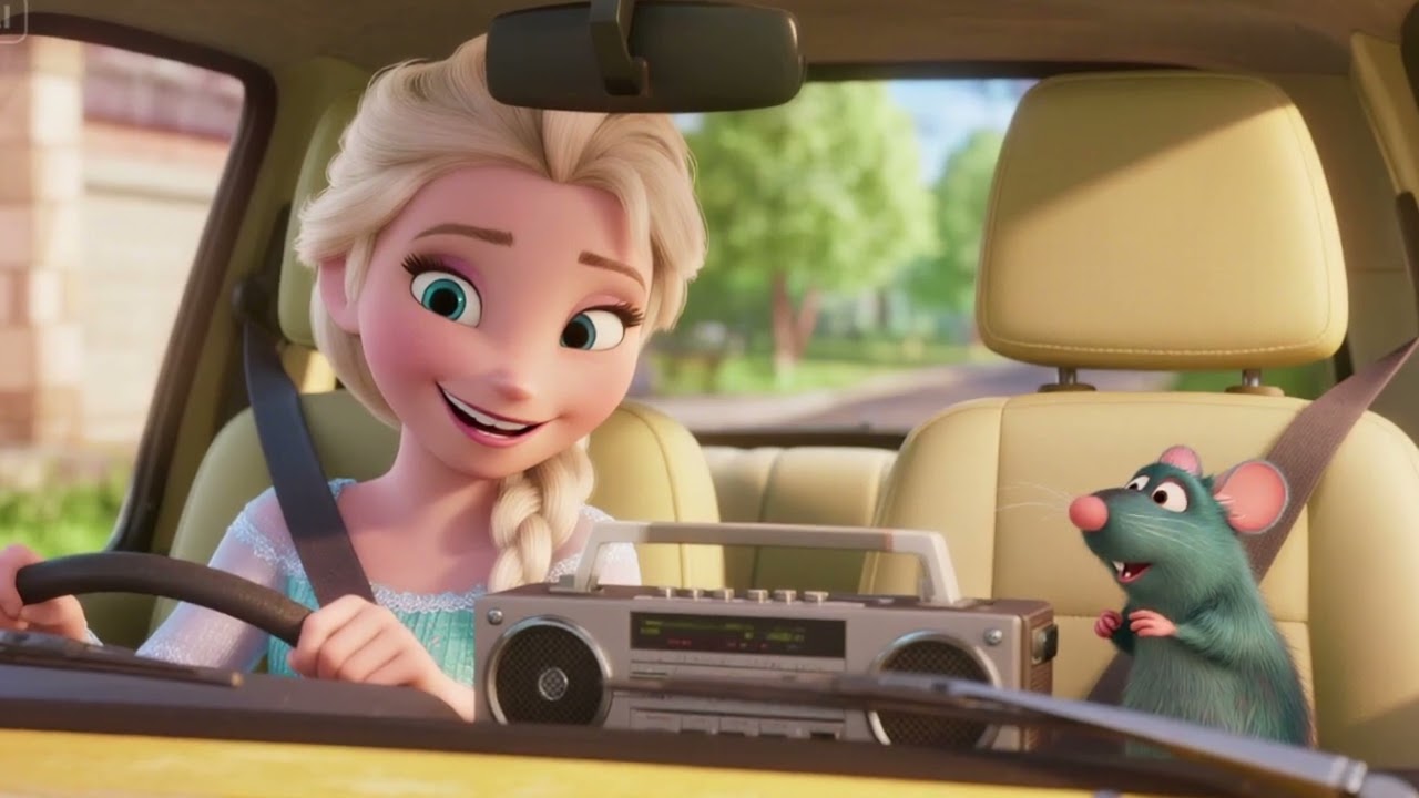 "Elsa & Baby Mice’s Speaker Car Ride! 🚗🎶 Magical Music Adventure!"