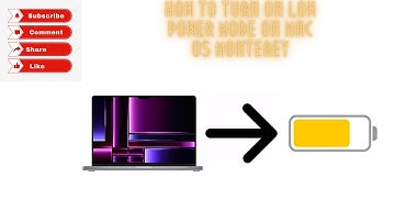 How to Turn On Low Power Mode Mac OS Monterey