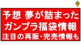 夢の福袋の速報情報＆投稿主の予想＋本日の完売・再販ガンプラ情報！！今年の予想は難しい・・かも。