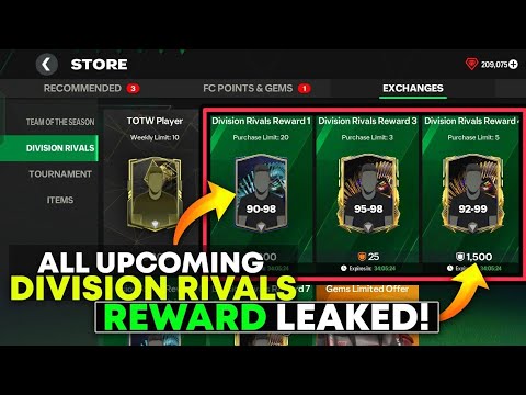 UPCOMING NEW DIVISION RIVALS STORE OFFERS LEAKED 😱 95 - 98 OVR TOTS FREE ⁉️
