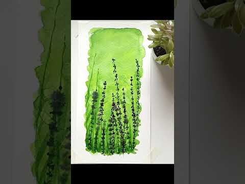 YouTube Shorts - Painting A Lavender Garden | Lavender in Watercolor | Watercolor Painting