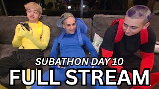 10 OCT - FAZE SUBATHON 2 DAY 10: Lost In LA W/ YourRage, Among Us IRL, Lacy Hits 50K! (PART 1)