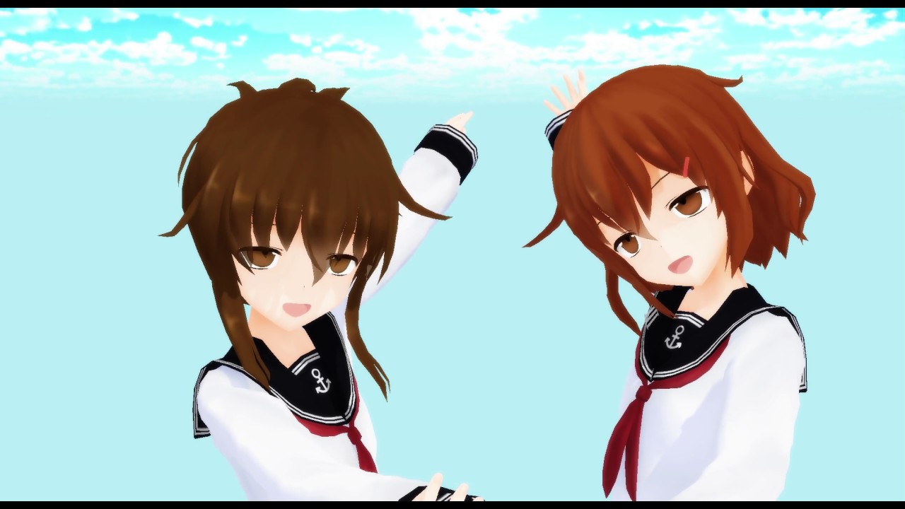 【艦これMMD 】雷と電でDive to Blue