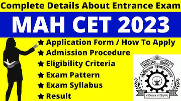 MAH CET 2023 Full Detail Notification, Date, Application, Syllabus, Pattern, Eligibility, Admit Card