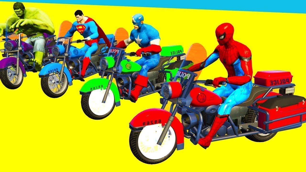 Motos Colorées Dessin Animé pour Enfants Voitures et Drôle Comptines