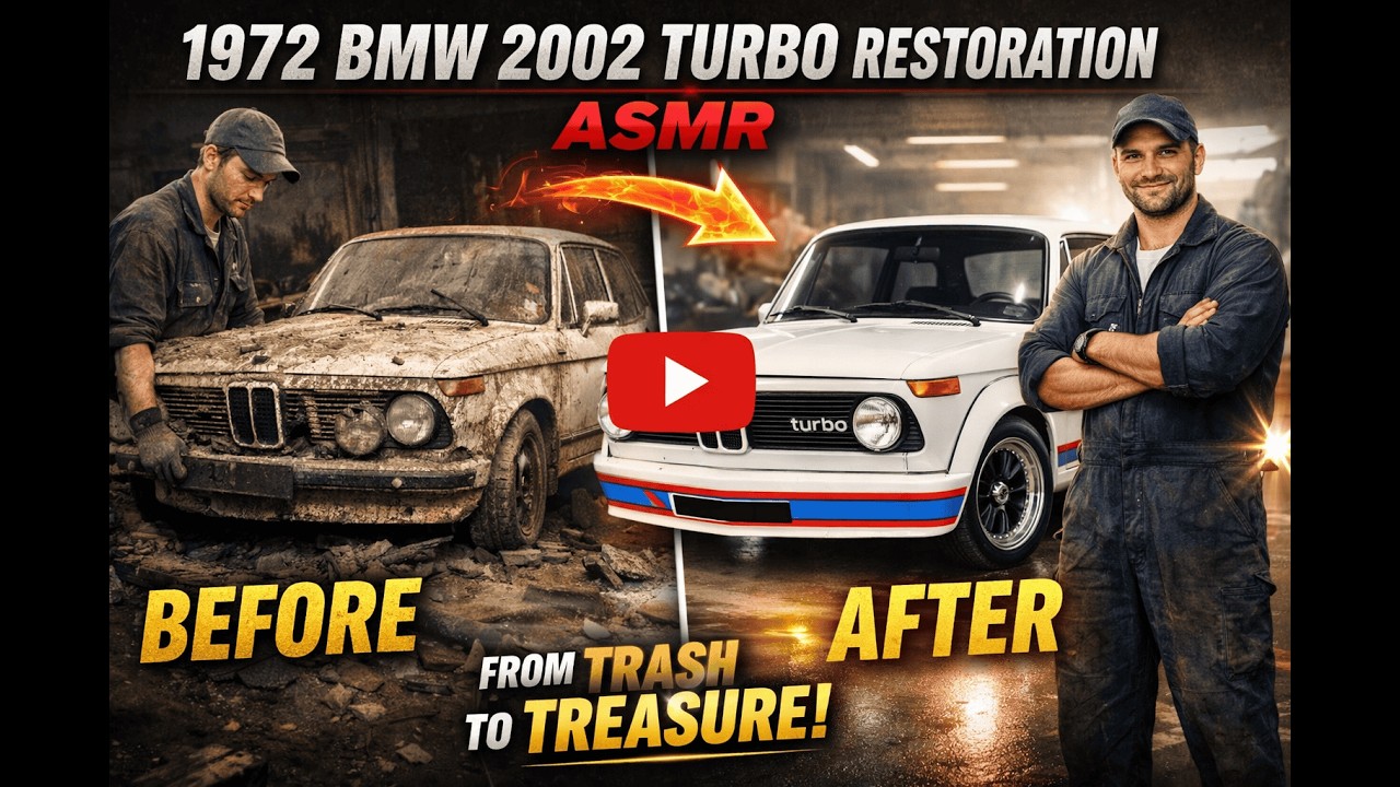 ASMR Full Restoration of 1972 BMW 2002 Turbo White | Abandoned Classic to Showroom Perfection 🚗🔥