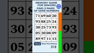 Daily Easy Brain Game | Match the Numbers for Seniors