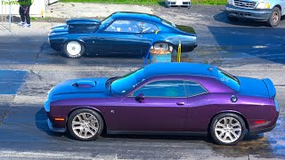Dodge Challenger Angry Bee Vs Pro Street Muscle Car At Great Lakes Dragaway