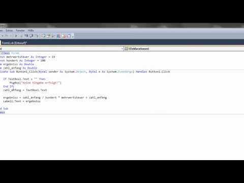 Visual Basic 2010 - Mehrwertsteuer ausrechnen