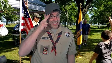 A little Flag etiquette with Cubmaster Chris