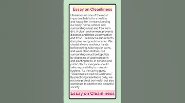 Cleanliness Essay ✨ | Essay on Cleanliness in English 📝 | Importance of Cleanliness 🌍 | Easy Essay