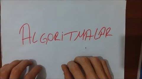ALGORİTMALAR | Ders 1 | Tanımlar