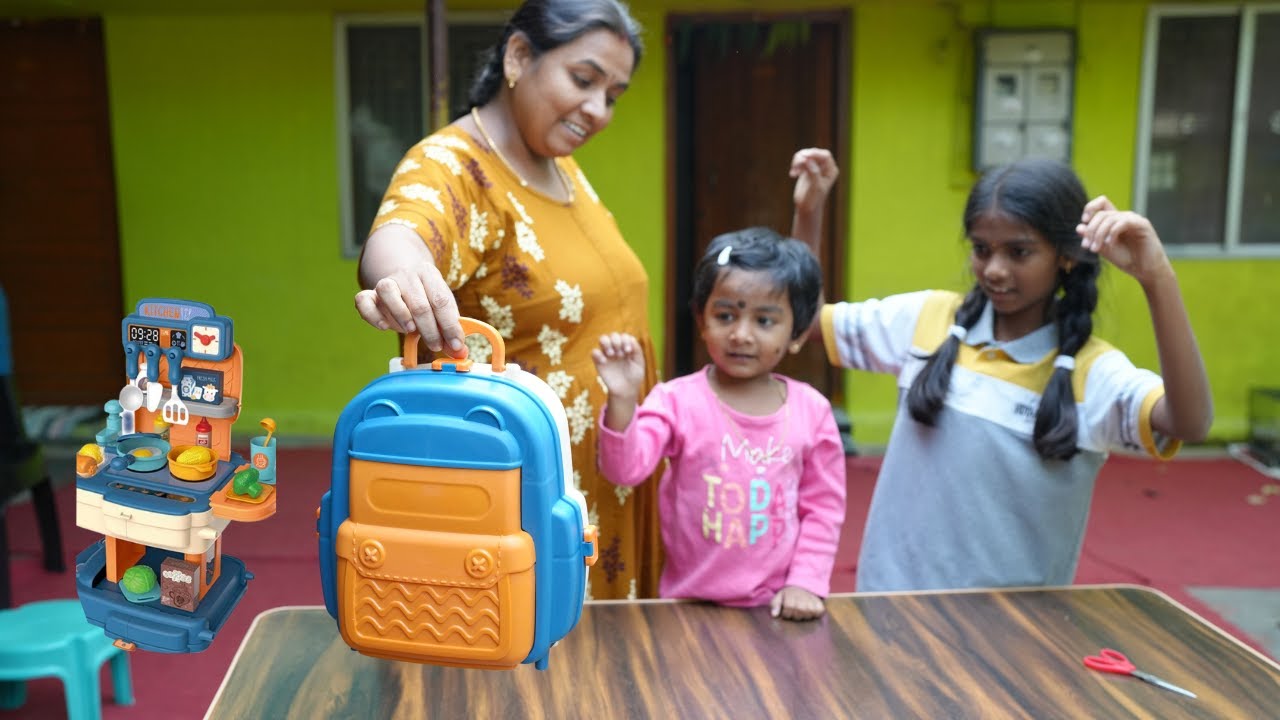 Ammu 's School bag Kitchen Set | அம்மு குட்டிக்கு புது Bag Ready .. Mrs.Abi 2.0